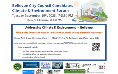 Open Invitation to come to the Bellevue City Council Candidate Forum at East Shore!